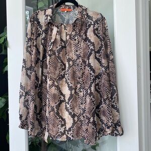 Privée Label brown snake print blouse pants set